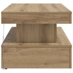 vidaXL Table basse avec lumières LED chêne artisanal 90x50x40 cm