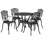 vidaXL Ensemble de salle à manger pour jardin 5 Pièces Noir Aluminium