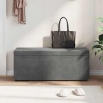vidaXL Tabouret Gris foncé 101 x 41 x 40 cm Velours et Bois Composite