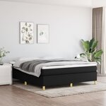 vidaXL Sommier à lattes de lit avec matelas Noir 180x200 cm Tissu