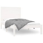 vidaXL Cadre de lit sans matelas blanc 90x200 cm bois massif