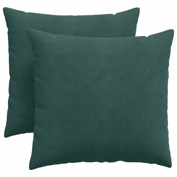 vidaXL Coussins de canapé 2 Pièces Vert foncé 45 x 45 cm