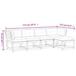 vidaXL Salon de jardin 5 Pièces avec coussins cire marron bois pin massif