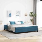 vidaXL Lit boxspring avec matelas Bleu foncé 180 x 200 cm Velours