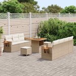 vidaXL Ensemble de canapé de jardin 13 Pièces Beige et crème polyrotin