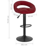 vidaXL Tabourets de bar lot de 2 rouge bordeaux velours