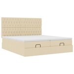 VidaXL Cadre de lit ottoman avec matelas crème 160x200 cm tissu