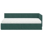vidaXL Cadre de lit d'angle avec matelas 2 Pièces Vert Velours