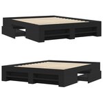 vidaXL Cadre de lit sans matelas noir 150x200 cm bois d'ingénierie