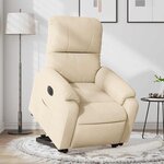 vidaXL Fauteuil inclinable électrique crème tissu microfibre