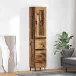 vidaXL Haut Armoire Bois Ancien 34 5 x 34 x 180 cm Bois d'ingénierie