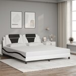 vidaXL Cadre de lit Viana avec LED sans matelas blanc et noir 180x200 cm