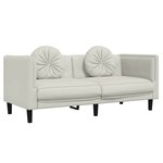 vidaXL Canapé avec coussins 2 places crème velours