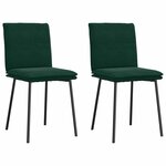 vidaXL Chaises à manger lot de 2 Vert foncé Velours