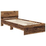 vidaXL Cadre de lit avec bandes LED Bois ancien Bois d'ingénierie