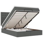 VidaXL Cadre de lit ottoman avec matelas gris foncé 140x190 cm tissu