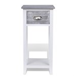 vidaXL Table de chevet avec 1 tiroir Gris et blanc