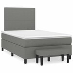 vidaXL Sommier à lattes de lit avec matelas gris foncé 120x190cm tissu