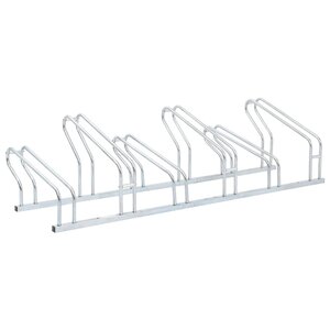 vidaXL Support de vélo au sol autoportant pour 6 vélos acier galvanisé