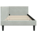 vidaXL Cadre de lit d'angle avec tête de lit Gris clair 90 cm x 190 cm
