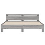 vidaXL Cadre de lit avec LED sans matelas sonoma gris 160x200 cm