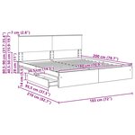 vidaXL Lit de Rangement Gris Sonoma 180 x 200 cm Bois d'ingénierie