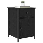 vidaXL Cabinet de chevet avec tiroir 2 Pièces Chêne noir 40 x 42 x 60 cm