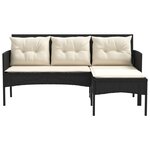 vidaXL Ensemble de canapé de jardin 2 Pièces Noir et Crème polyrotin