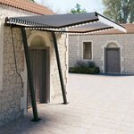 vidaXL Auvent manuel rétractable avec LED 3x2 5 m Bleu et blanc