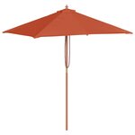 vidaXL Parasol d'extérieur avec mât en bois 150x200 cm Terre cuite