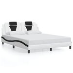 vidaXL Cadre de lit Viana avec LED sans matelas blanc et noir 160x200 cm