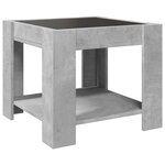 vidaXL Table basse avec LED gris béton 53x53x45 cm bois d'ingénierie