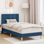 vidaXL Cadre de lit avec tête de lit Bleu 80 x 200 cm Tissu