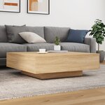 vidaXL Table basse avec lumières LED chêne sonoma 100x100x31 cm