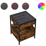 vidaXL Table basse avec LED Infinity chêne fumé 40x40x51 cm
