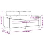 vidaXL Canapé à 2 places Gris foncé 140 cm Tissu microfibre