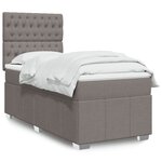 vidaXL Sommier à lattes de lit avec matelas Taupe 80x200 cm Tissu