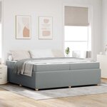 vidaXL Cadre de lit avec matelas Gris clair 200 x 200 cm tissu