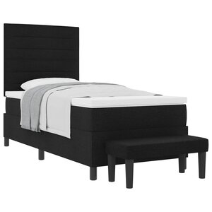 vidaXL Lit à ressorts avec matelas Noir 100 x 200 cm tissu