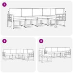vidaXL Ensemble de canapés d'extérieur 5 pc Gris Naturel et Clair