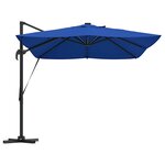 vidaXL Parasol Roma à Bras Déporté Bleu  Noir 352 x 251 x 265 cm