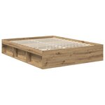 vidaXL Cadre de lit Chêne artisan 150 x 200 cm Bois de pin massif