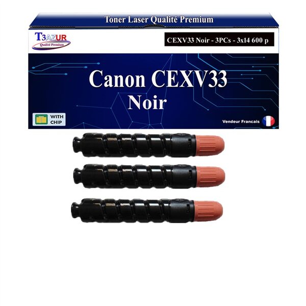 T3AZUR -2x Toners compatibles avec Canon IR2520  IR2525  IR2530  IR2535 remplace Canon CEXV33 (2785B002) - 14 600 pages