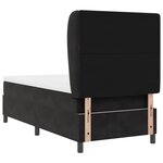 vidaXL Lit à ressorts avec matelas noir 100x200 cm en velours