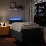 vidaXL Sommier à lattes de lit avec matelas bleu 120x190 cm tissu