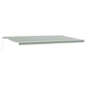 vidaXL Auvent Rétractable Vert et blanc 600 × 300 cm