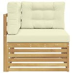 vidaXL Canapé d'angle extérieur Bois d'Acacia Massif Blanc