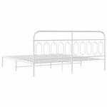 vidaXL Cadre de lit métal sans matelas et tête de lit blanc 200x200 cm