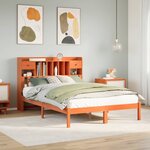 vidaXL Lit bibliothèque sans matelas cire marron 140x190 cm pin massif