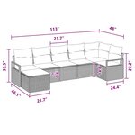 vidaXL Ensemble de canapé de jardin avec coussin 7 Pièces Marron et rouge